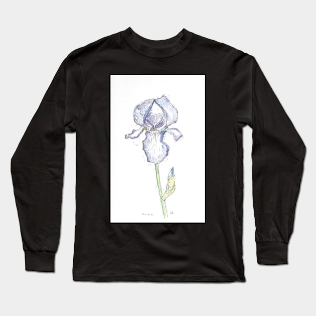 Blue iris illustration. Long Sleeve T-Shirt by DebTheZeb